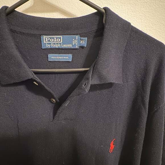 Polo Ralph Lauren Washable Merino Wool Long-Sleeve Polo Sweater XL - Picture 2 of 3